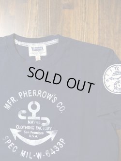 画像2: PHERROW'S フェローズ - ''MFR PHERROW'S Co.''ワッペン付きプリントTシャツ　インディゴ