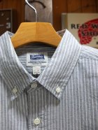 他の写真1: PHERROW'S フェローズ - ヘザーストライプ ボタンダウンシャツ　杢グレー/ナチュラル　【MADE IN JAPAN】