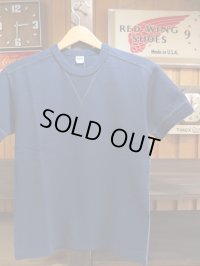 PHERROW'S フェローズ - Vガゼット付きプレーンTシャツ　ネイビー　【MADE IN JAPAN】