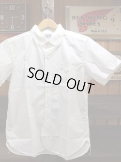 画像1: PHERROW'S フェローズ - ラウンドカラー 半袖 ボタンダウンシャツ　ホワイト　【MADE IN JAPAN】