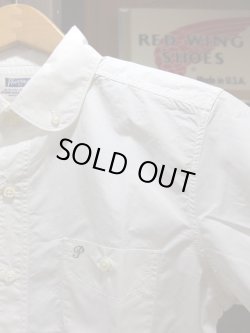 画像2: PHERROW'S フェローズ - ラウンドカラー 半袖 ボタンダウンシャツ　ホワイト　【MADE IN JAPAN】