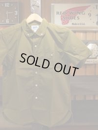 PHERROW'S フェローズ - ラウンドカラー 半袖 ボタンダウンシャツ　オリーブ　【MADE IN JAPAN】