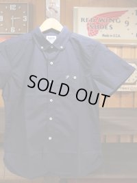 PHERROW'S フェローズ - ラウンドカラー 半袖 ボタンダウンシャツ　ネイビー　【MADE IN JAPAN】