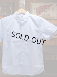 PHERROW'S フェローズ - ラウンドカラー 半袖 ボタンダウンシャツ　サックス　【MADE IN JAPAN】