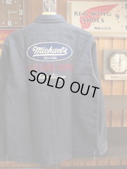 画像1: PHERROW'S フェローズ - MICHAELS カスタム ワークシャツ　S,ブラック　【MADE IN JAPAN】