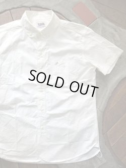 画像1: PHERROW'S フェローズ - プレーン ラウンドカラー 半袖 ボタンダウンシャツ　ホワイト　【MADE IN JAPAN】