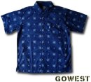 画像: GO WEST  -　SLIT SHIRTS　［GWS2035IBH］　インディゴ抜染プリント　Sサイズ再入荷！