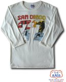 画像: US RAGS - ” SAN DIEGO ７７ ” プリント７分袖Tシャツ　ホワイト　入荷！