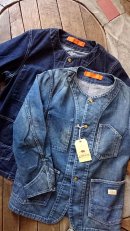 画像: GO WEST - NO COLLAR WORK JACKET/8oz WORK DENIM