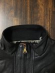 画像2: GO WEST ゴーウエスト - ZIP UP JACKET/GOAT LEATHER-OIL NAPPA-　ブラック