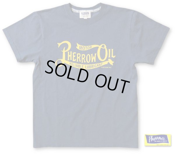 画像1: ★再入荷★PHERROW'S フェローズ - '' PHERROW OIL '' プリントTシャツ　サンバーンネイビー