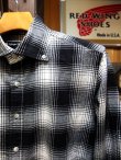 画像2: Upscape Audience オーディエンス - コットンフランネルチェック ワイドスプレッドボタンダウン長袖シャツ【MADE IN JAPAN】　White×Black Check