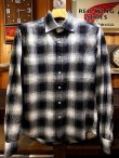 画像1: Upscape Audience オーディエンス - コットンフランネルチェック ワイドスプレッドボタンダウン長袖シャツ【MADE IN JAPAN】　White×Black Check