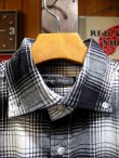 画像4: Upscape Audience オーディエンス - コットンフランネルチェック ワイドスプレッドボタンダウン長袖シャツ【MADE IN JAPAN】　White×Black Check