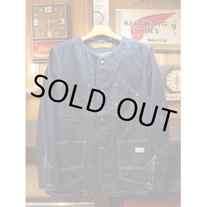 画像: GO WEST ゴーウエスト - NO COLLAR WORK JACKET/8oz WORK DENIM　ワンウォッシュ　【MADE IN JAPAN】