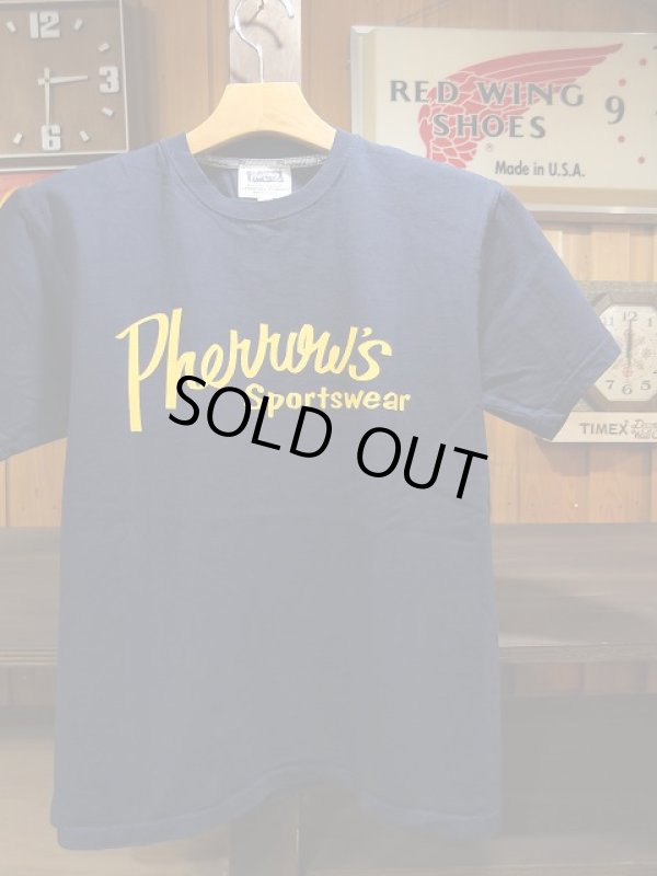 画像1: PHERROW'S フェローズ - ''PHERROW'S''定番ロゴTシャツ　ネイビー