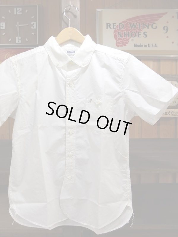 画像1: PHERROW'S フェローズ - ラウンドカラー 半袖 ボタンダウンシャツ　ホワイト　【MADE IN JAPAN】