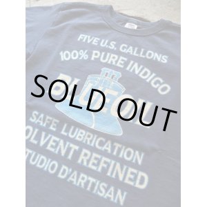 画像: STUDIO D'ARTISAN ダルチ - 吊り編みプリントTシャツ　ネイビー　【MADE IN JAPAN】　