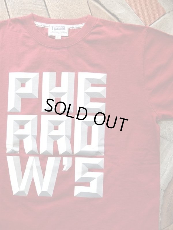 画像1: PHERROW'S フェローズ - 3D風ロゴ Tシャツ　バーガンディ