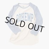 画像: GOHEMP ゴーヘンプ - COLLAGE LOGO BASEBALL TEE：BLUE