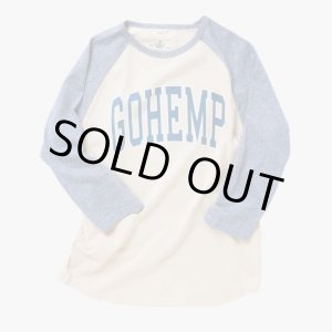 画像: GOHEMP ゴーヘンプ - COLLAGE LOGO BASEBALL TEE：BLUE