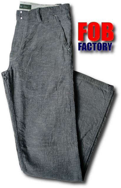 画像: F.O.B factory - CHAMBRAY TROUSERS［F0365］ ネイビー再入荷！