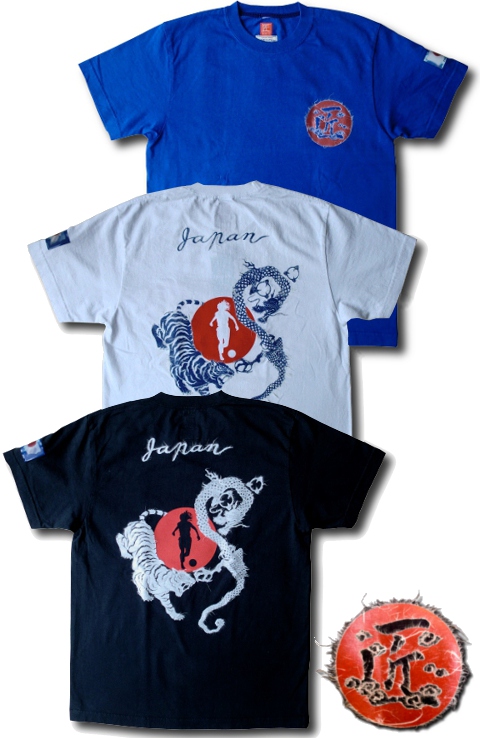 画像:  PHERROW'S - ''TIGER & DRAGON''和紙Tシャツ　　３カラー入荷しました！！