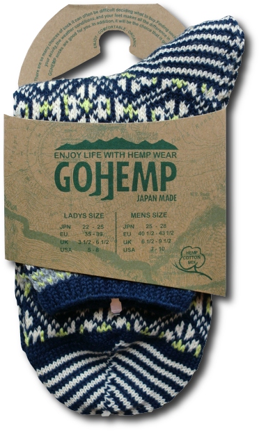 画像: GO HEMP - BALTIC MIDDLE SOCKS　[GHG0005GGD] 　ネイビーが再入荷！