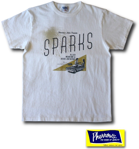 画像: PHERROW'S - ''SPARKS''メンフィスコットンTシャツ　［12S-SPARKS-T］　　入荷しました！！