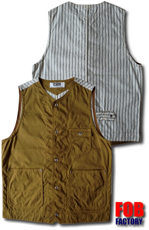 画像: F.O.B factory  - Duck Work Vest　F2293　ダックブラウン　入荷しました！！