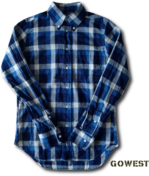 画像: GO WEST  -　SLIM FIT BD SHIRTS ［GWS2013ICE］　インディゴチェック 　入荷しました！