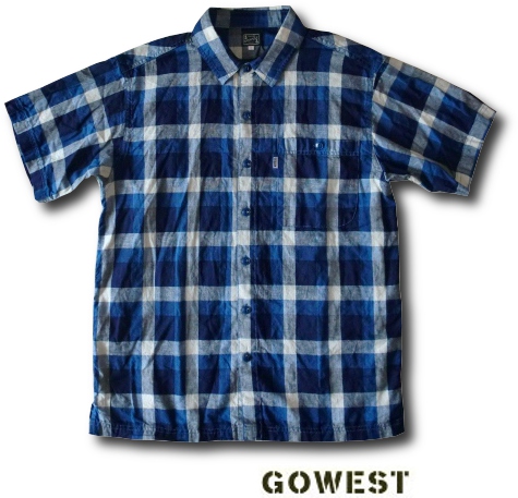 画像: GO WEST - SLIT SHIRTS　［GWS2035ICE］ インディゴチェック　入荷しました！！