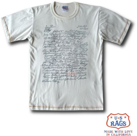 画像: US RAGS - ” SIGNATURES ” プリント Tシャツ　ホワイト　入荷です！