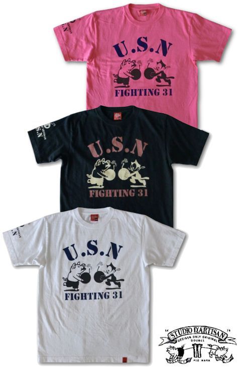 画像:  STUDIO D 'ARTISAN - フィリックスコラボTシャツ ”U.S.N FIGHTING 31”