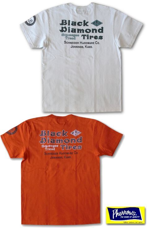 画像: PHERROW'S - ''BLACK-DIAMOND-TIRES'' Tシャツ