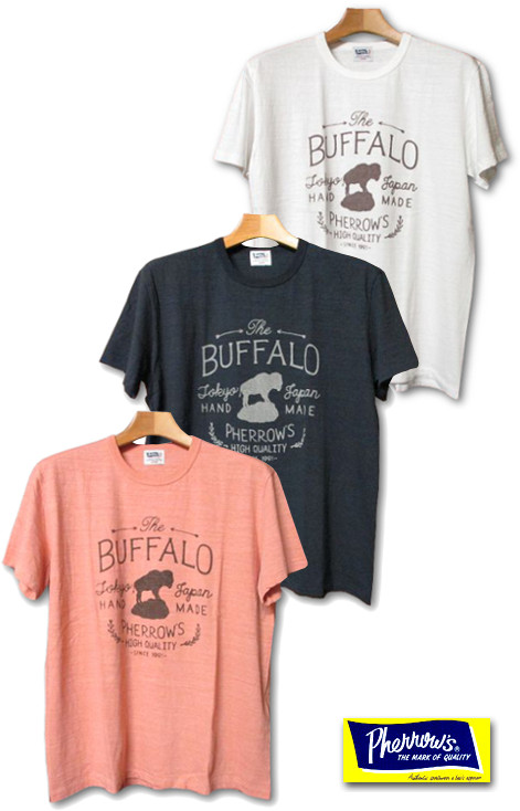 画像: PHERROW'S - ''BUFFALO'' スラブTシャツ