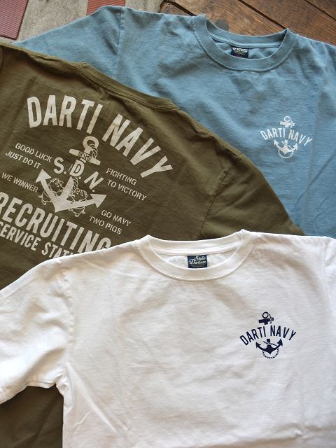 画像: STUDIO D'ARTISAN - USAコットン "DARTI NAVY" プリントTシャツ