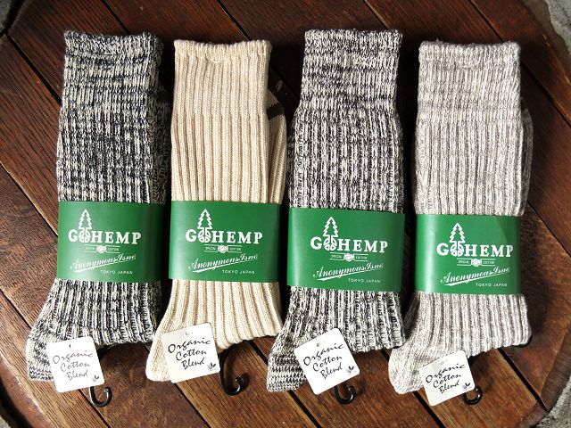 画像: GO HEMP - ORGANIC COTTON×HEMP PILE CREW SOCKS×ANONYMOUSISIM