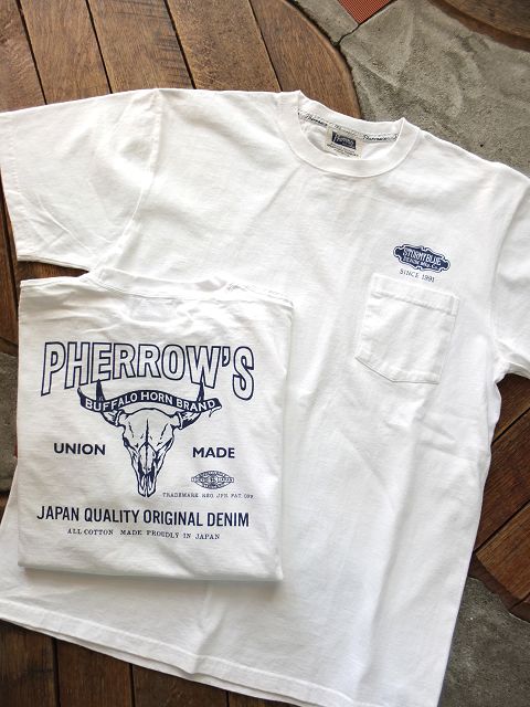 画像: PHERROW'S - BUFFALOポケット付きプリントTシャツ