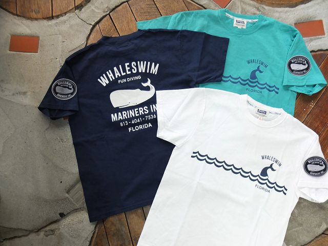 画像: PHERROW'S - WHALESWIM ワッペン付きプリントTシャツ