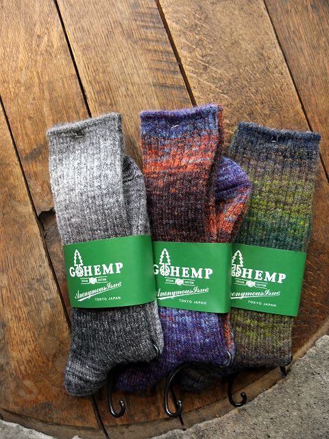 画像: GO HEMP - HEMP SPLASH PATTERN CREW SOCKS／×ANONYMOUSISM