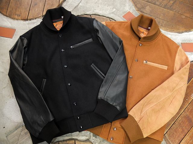 画像: GO WEST - TEAM JACKET／WOOL MELTON(GOAT LEATHER&SUEDE)