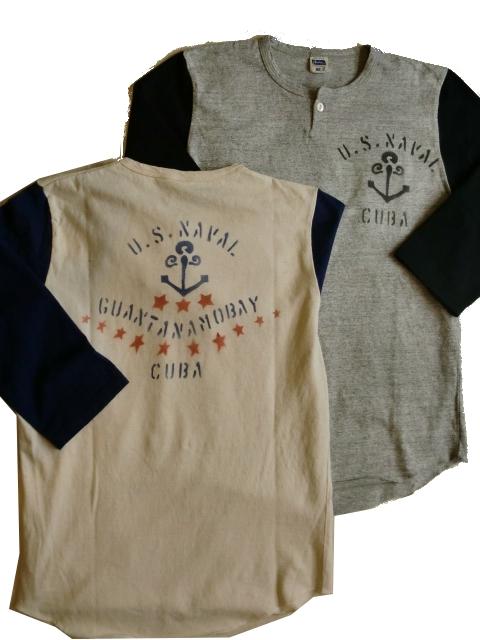 画像: PHERROW'S - “U.S.NAVAL"ヘンリーネックベースボールTシャツ　[11S-PBT1]が入荷！