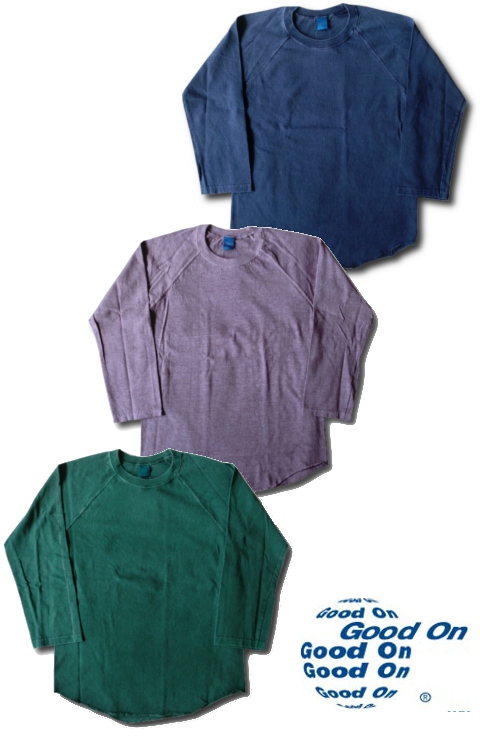 画像:  GOOD ON - BASEBALL TEE（PIGMENT DYE）　3カラー追加しましたっ！