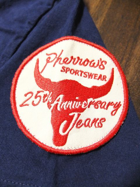 画像: PHERROW'S フェローズ - '' 25th Anniversary '' プリントTシャツ　インディゴブルー