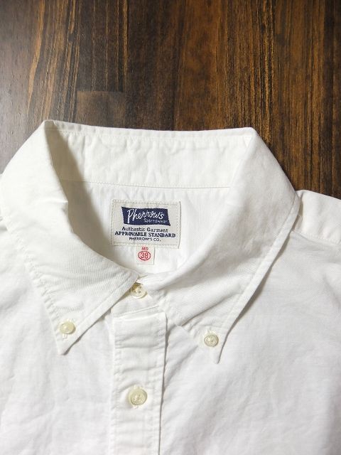 画像: PHERROW'S フェローズ - 半袖ボタンダウンシャツ　ホワイト