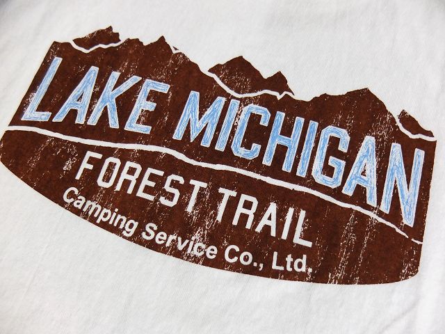 画像: PHERROW'S フェローズ - ''LAKE MICHIGAN'' プリントTシャツ　ホワイト