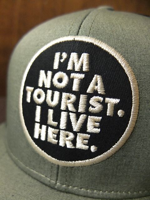 画像: GO HEMP ゴーヘンプ - I'M NOT A TOURIST. I LIVE HERE. MESH CAP　オリーブ