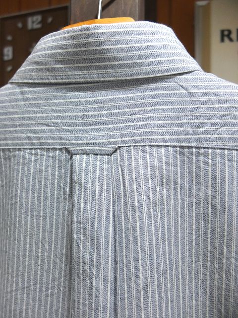 画像: PHERROW'S フェローズ - ヘザーストライプ ボタンダウンシャツ　杢グレー/ナチュラル　【MADE IN JAPAN】