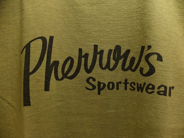 画像: PHERROW'S フェローズ - ''PHERROW'S''定番ロゴTシャツ　ライトオリーブ